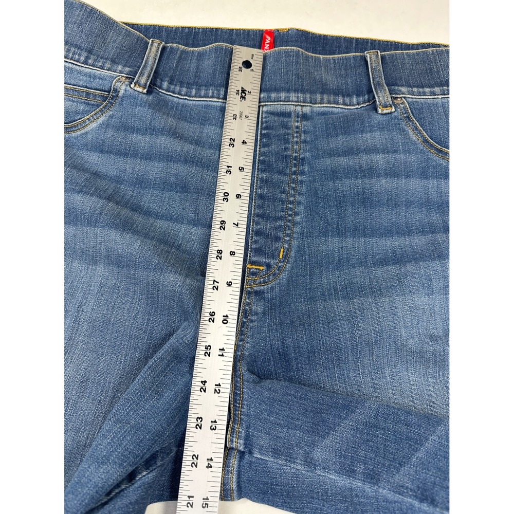 New Spanx Seamed Front Wide Leg Jeans 2X Tall Vintage Indigo Pull On Shapewear - Picture 7 of 11